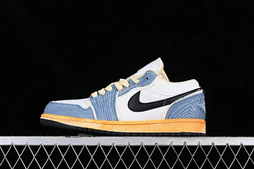 All categories Air Jordan Jordan series basketball shoes Air Jordan 1 Low Air Jordan 1 Low SE "WRMK" AJ1 Joe 1 Sashiko embroidery low-top cultural casual sneakers FN7670-493